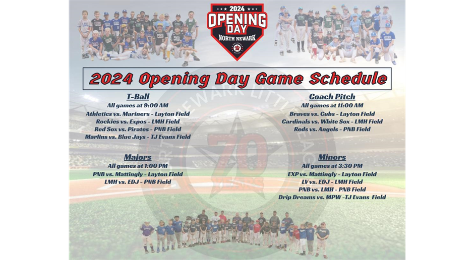 2024 Opening Day Schedule